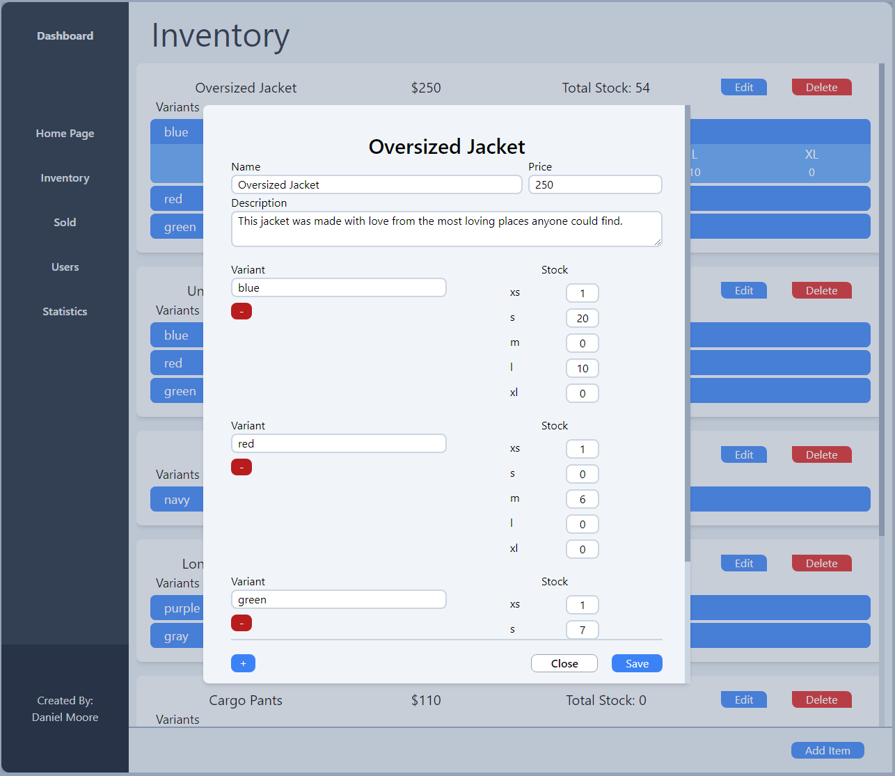 Edit Inventory Modal Image