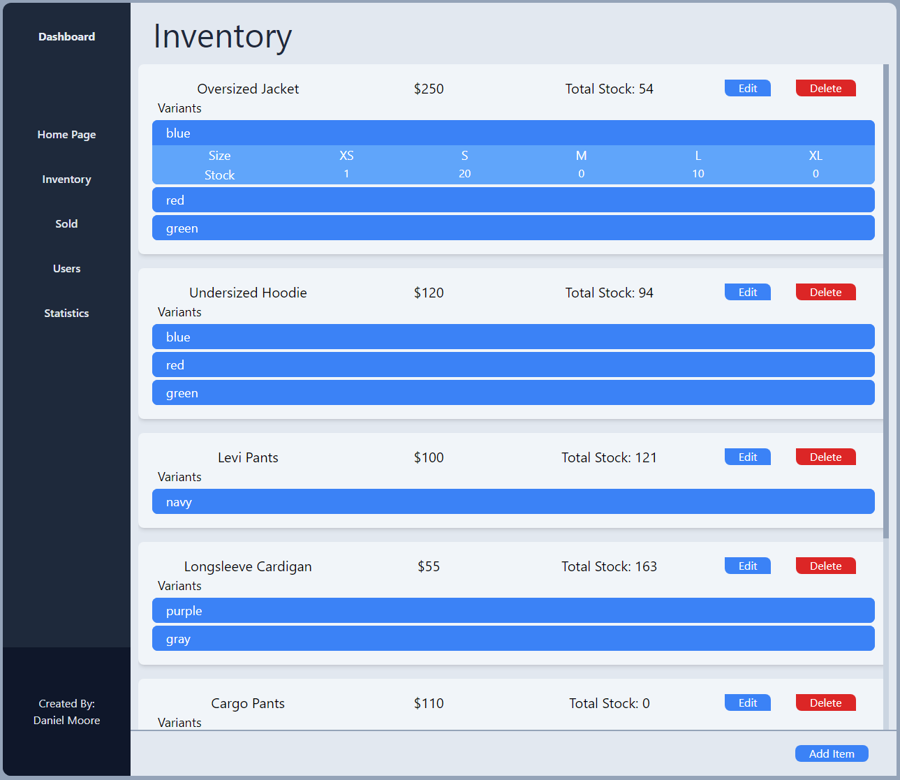 Inventory Page Image